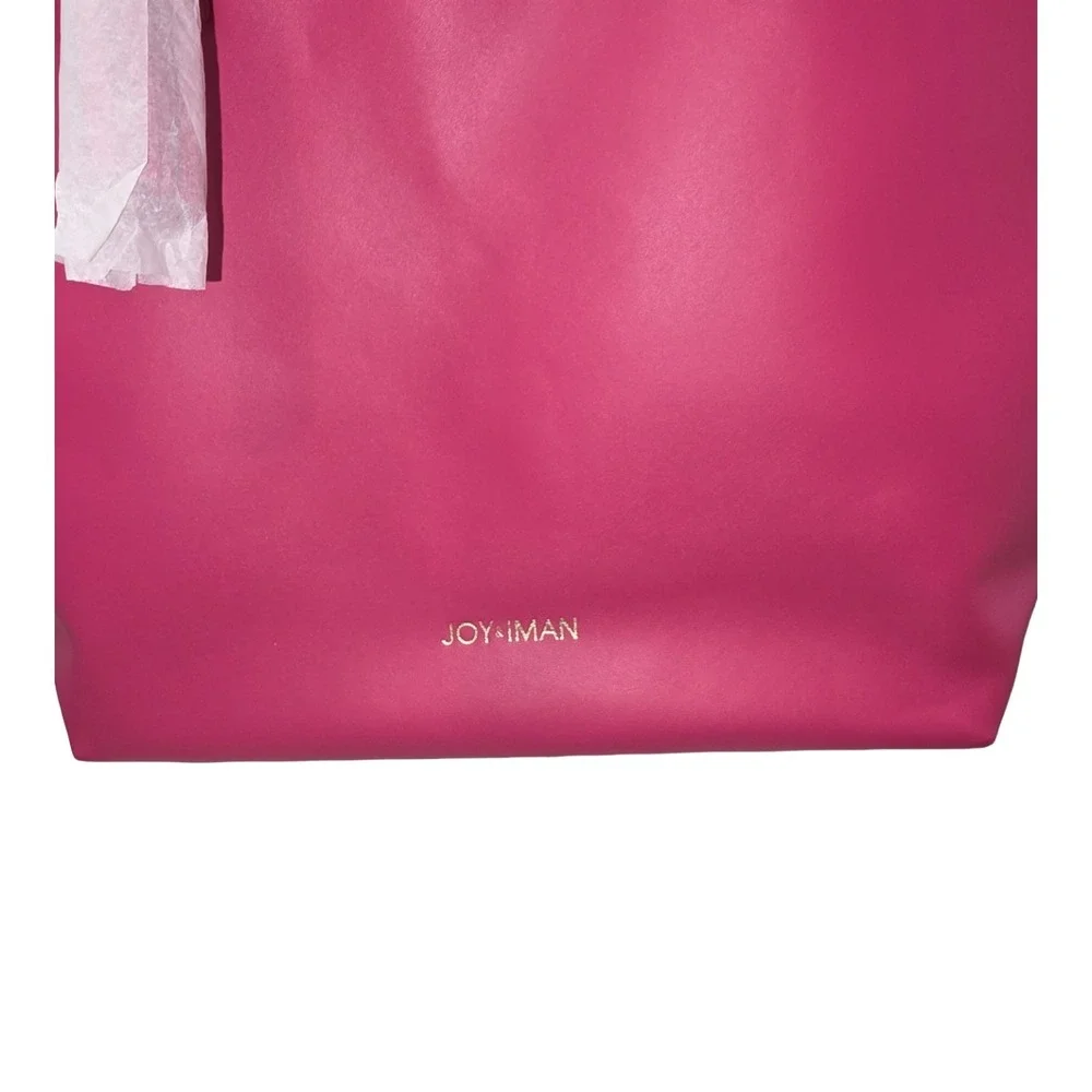 JOY & IMAN Tassel Chic Leather Handbag with Leather Wrislet, Raspberry, Medium
